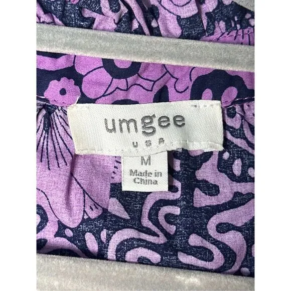Umgee Paisley Print Dark Purple Blouse Sz m - Picture 6 of 7